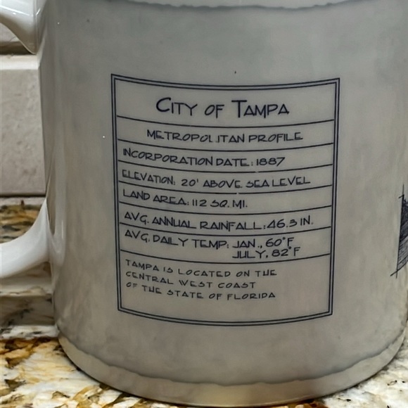 2007 Starbucks Coffee Company City of Tampa Mug 18 fl oz Architecture Series - Picture 8 of 14